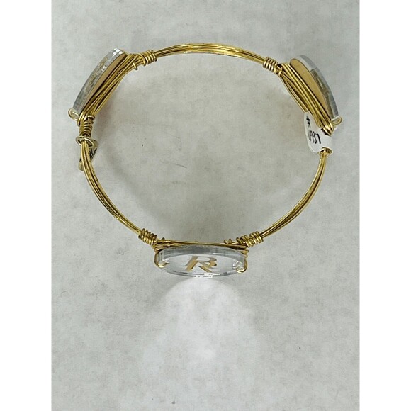 Moon & Lola “R” Wired Bangle Bracelet Mirrored New with Tags Retail $36 - Picture 2 of 7